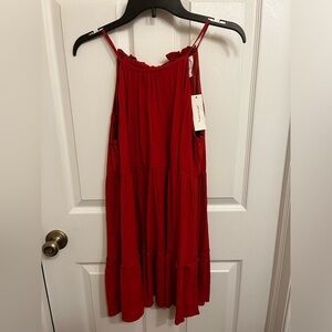 NWT Francesca’s Blue Rain Women’s size Small Rust Colored Flowy Dress